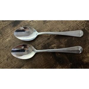 Washington Forge SPIRIT OF AMERICA Set 2 Round Soup Spoons Stainless Korea RARE